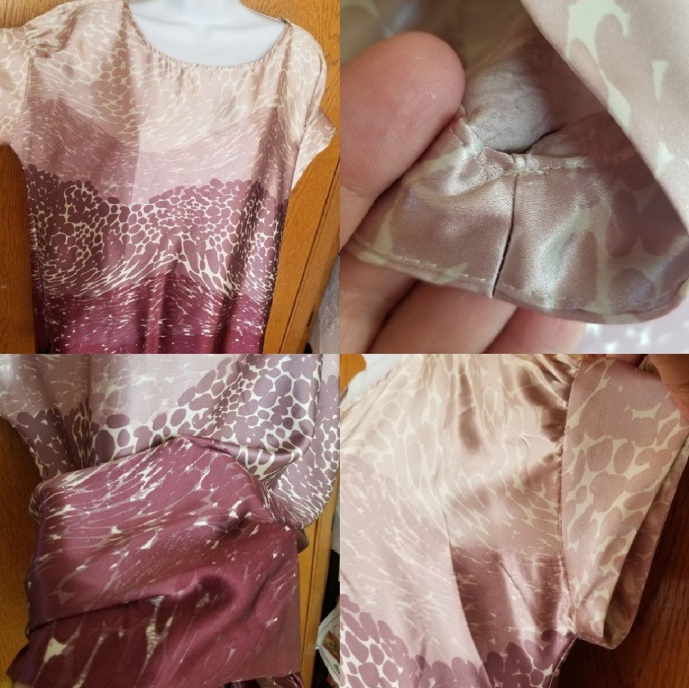 New York & company purple animal print blouse - Picture 7 of 8